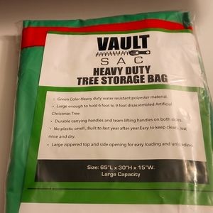 VaultSac Heavy Duty Tree Storage Bag Size 65"L x 30"H x 15"W Green. NEW